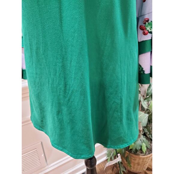 Womens Green & White Cactus Round Neck Long Flare Sleeve Top Blouse Size 3XL - Picture 3 of 11
